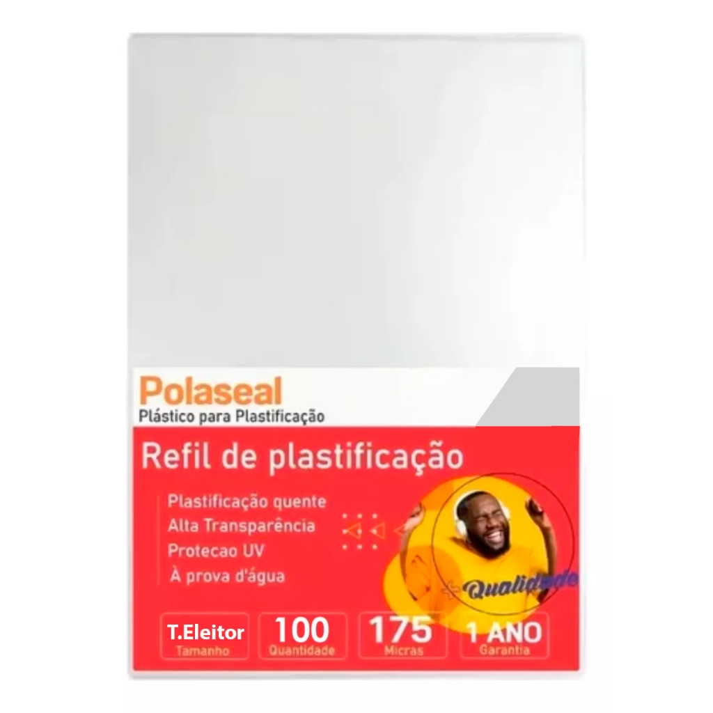 Plástico para Plastificação Polaseal A4 0.07mm Pacote c/100 Unidades Mares