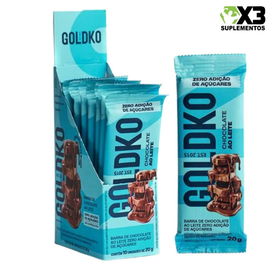 Barra de chocolate ao leite zero adição de açúcares caixa C/10un 20g ...