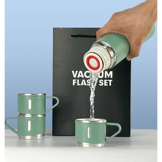 Garrafa Squeeze Fosco Térmica Aço Inox Com Copo Stainless Steel Top Garrafa termica com 2 xicaras botão click Garrafa Térmica 500ml kit completo mega top 500 ml