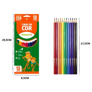Lápis de Cor LeoLeo 12 Unidades Composição Resinas Colorir Plásticas e Pigmentos Escolar Papelaria Artigo Escolar Arte em Oferta na Shopee