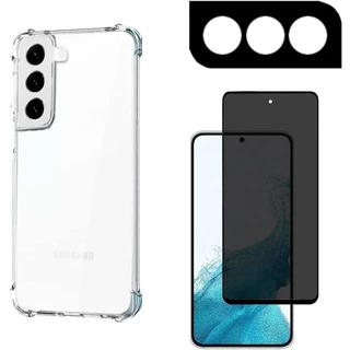 Kit Capa Anti Impacto + Película 3D Privacidade P/ S23 FE