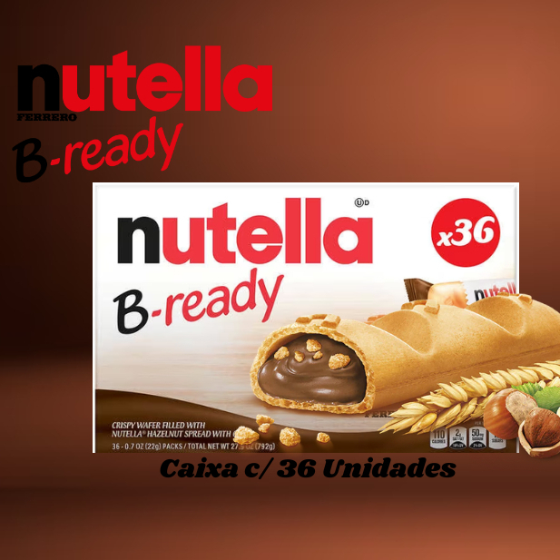 Caixa De Nutella B-ready Ferrero. Contém 36 Unidades De 22g | Shopee Brasil