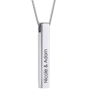 Colar Corrente Com pingente Aço Inoxidavel Personalizado Com Nomes ou Datas Cor Prata Masculino Feminino
