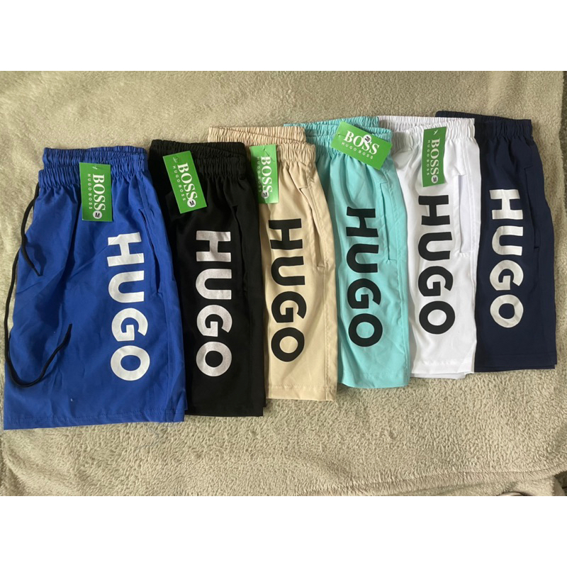 Short masculina Hugo com Elastano e elástico 3 bolsa Praia Piscina dormir Verão moda 2023