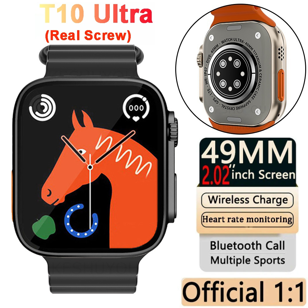 Smartwatch T10 Ultra 2 2023 Nova Série 9 Smart Watch 2.09 Inch HD 49mm Bluetooth Com Calculadora Carregamento Sem Fio Para Homens E Mulheres