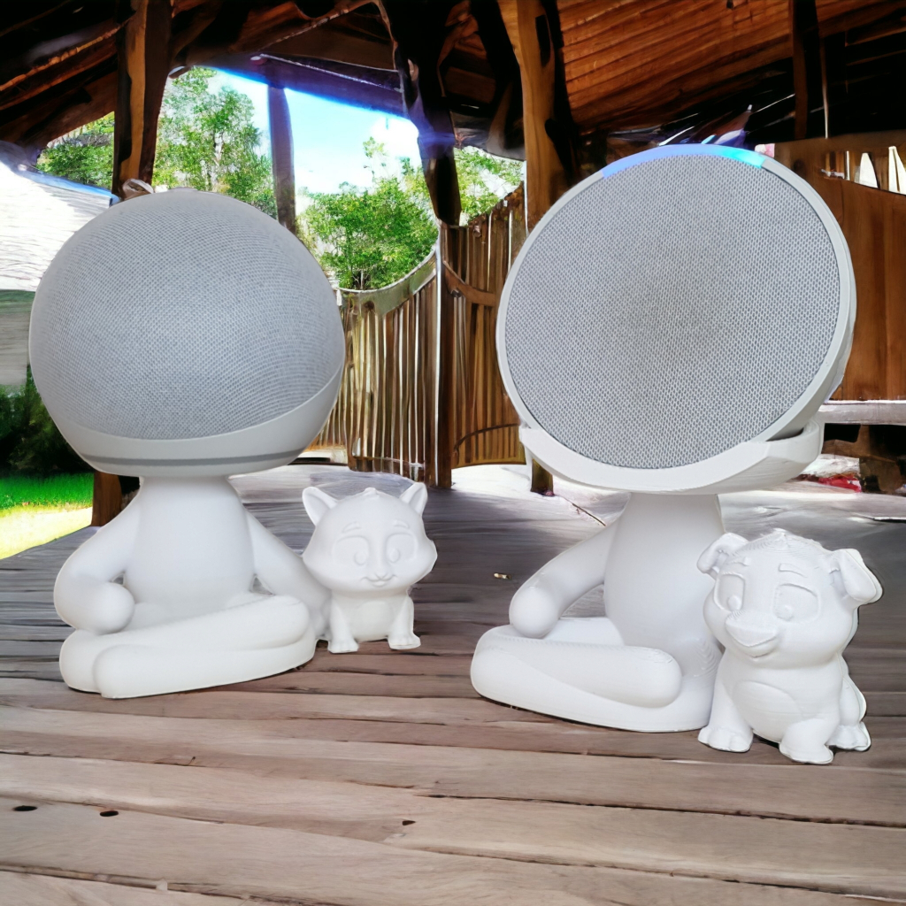 Suporte Alexa Echo POP. Tema Robert Plant cachorro ou gato - Presente, decoração criativa, música, stand de mesa Amazon