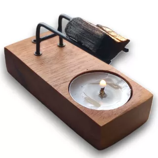 Incensário queimador Palo Santo Retangular + 3 velas + 3 palos