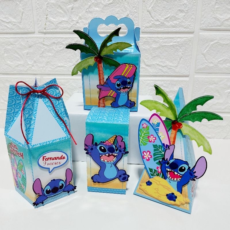 Kit Caixinhas Personalizadas Stitch 3D, lembrancinhas para festas