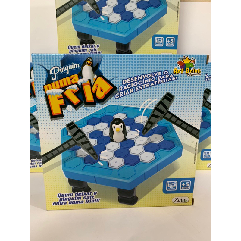 Kit 3 Brinquedo Infantil Jogo Do Pinguim Quebra Gelo 23Cm - Toy