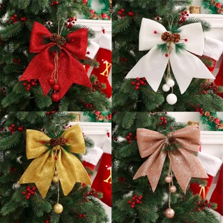Kit 8 laços cromado natalino para árvores de Natal imperdível