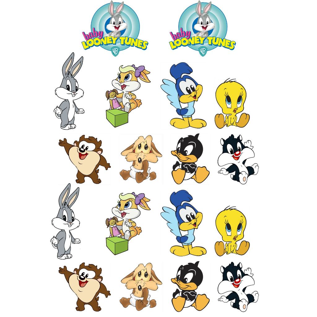 18 Apliques Looney Tunes Baby Pernalonga Estampado Termocolante Patches Roupas lembrancinhas