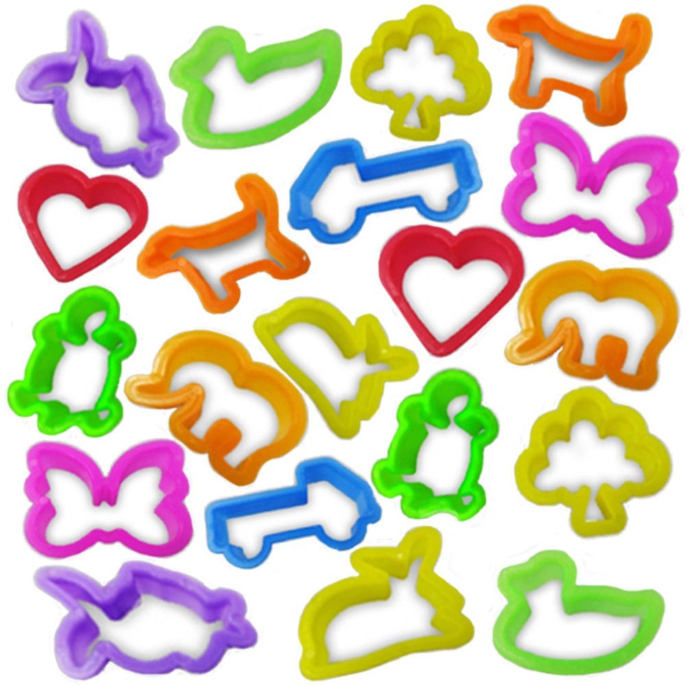 20 Cortador de Massinha de Modelar Forminha Molde p/ Lembrancinha Prenda