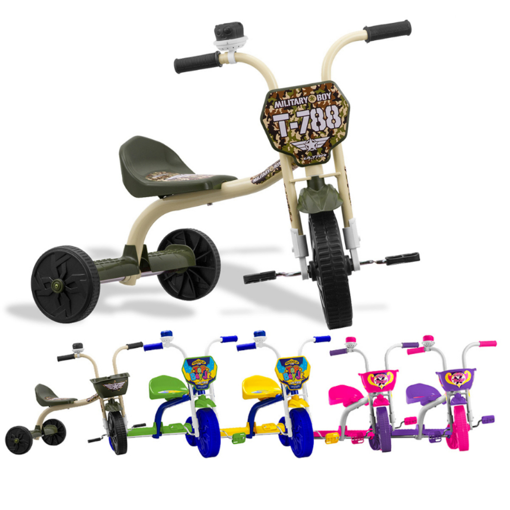 Ditudotem Triciclo Infantil Velotrol Bebe Motoca Roxo Brinquedo Menina Com  Cestinha Velocípede Motoquinha Magic Toys