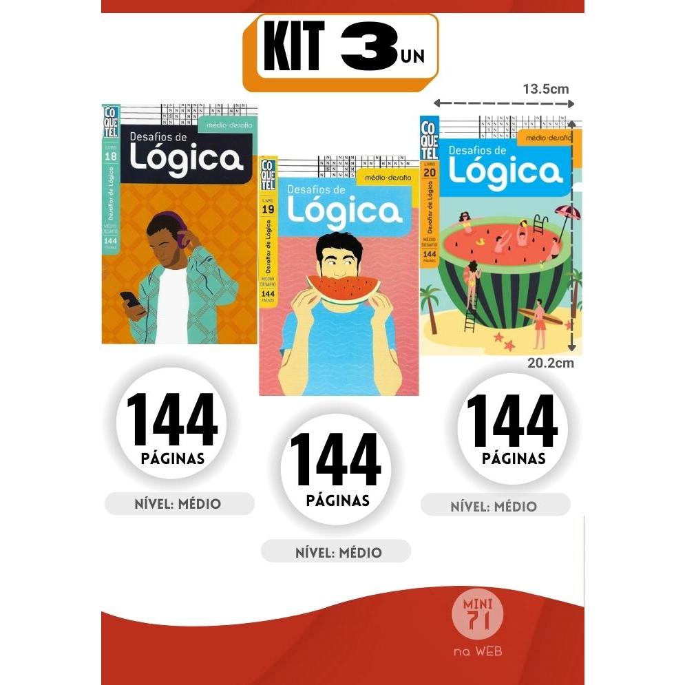 Kit coquetel - Desafios de Lógica edição 18, 19 e 20