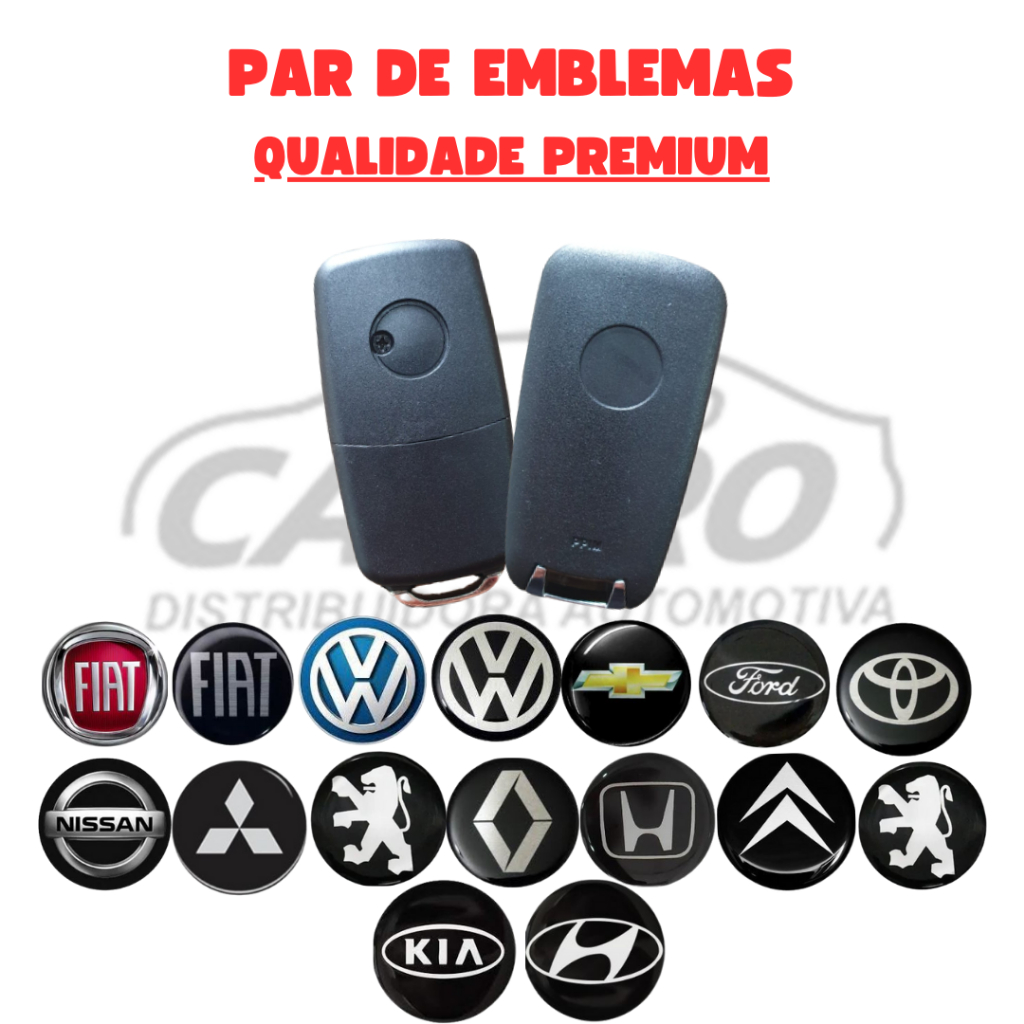 Par de Emblema Para Chave Canivete Resinado Todas as Marcas (2 Unidades) QUALIDADE PREMIUM