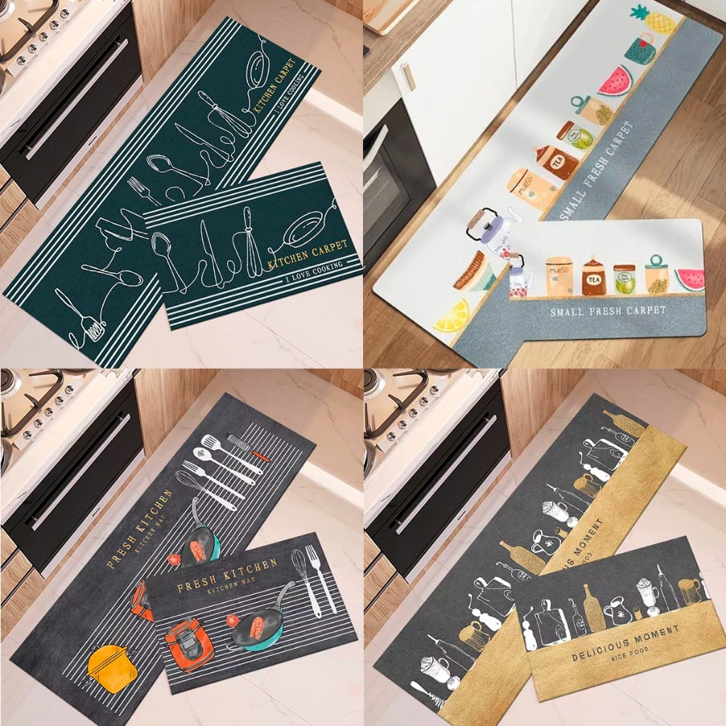 Kit 2 Peças Passadeira Belga Para Cozinha Antiderrapante Fácil de Limpar Macia
