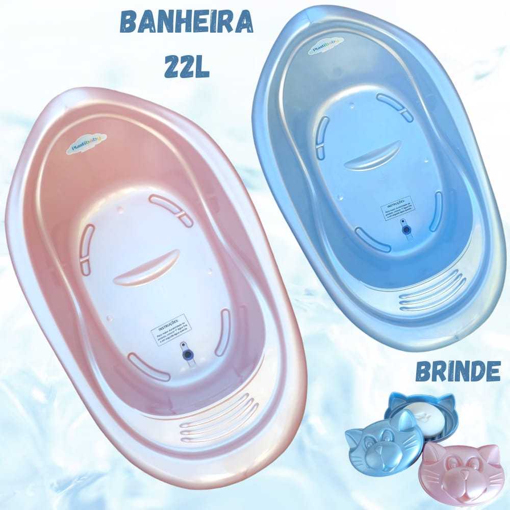 Banheira Bebe Banho Infantil Dobrável Portátil 20L Com Válvula de  Escoamento Azul Adoleta Bebê - Baby&Kids