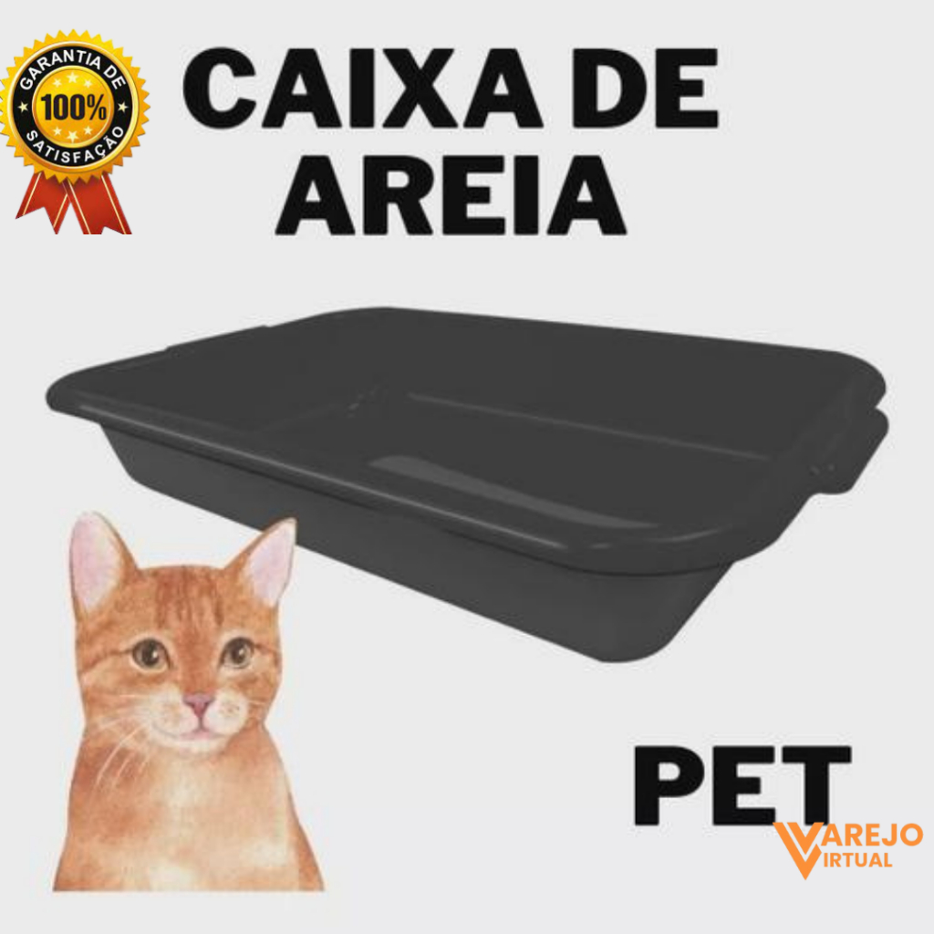 Kit 2 Caixa de Areia Para Gato Grande c/ Borda Alta Menos Sujeira