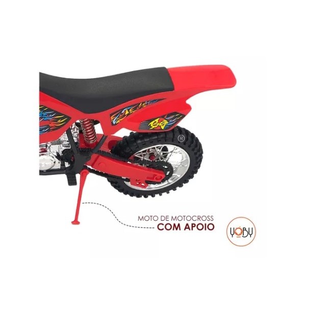 Moto de Motocross de Brinquedo com Apoio - Vermelho