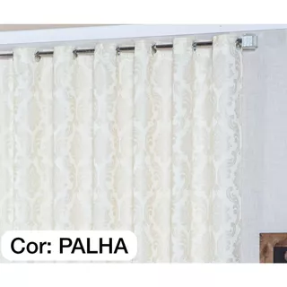 Cortina Jacquard Sala E Quarto 8.00 X 2.70mts Varão Simples 28mm