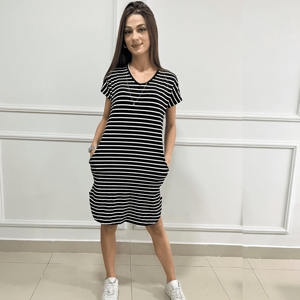 Vestido tipo camiseta de hot sale malha