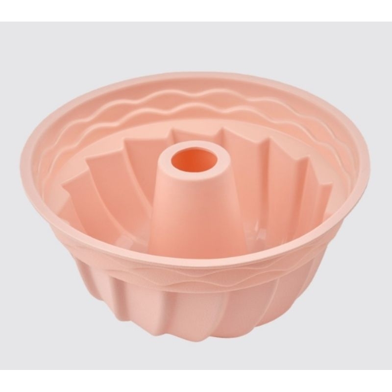 Forma De Silicone Para Bolo Pudim Vazada Redonda Rosa