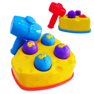 Brinquedo Rata Tuff Bate Bate Martelo Ratinho Educativo Didático Infantil