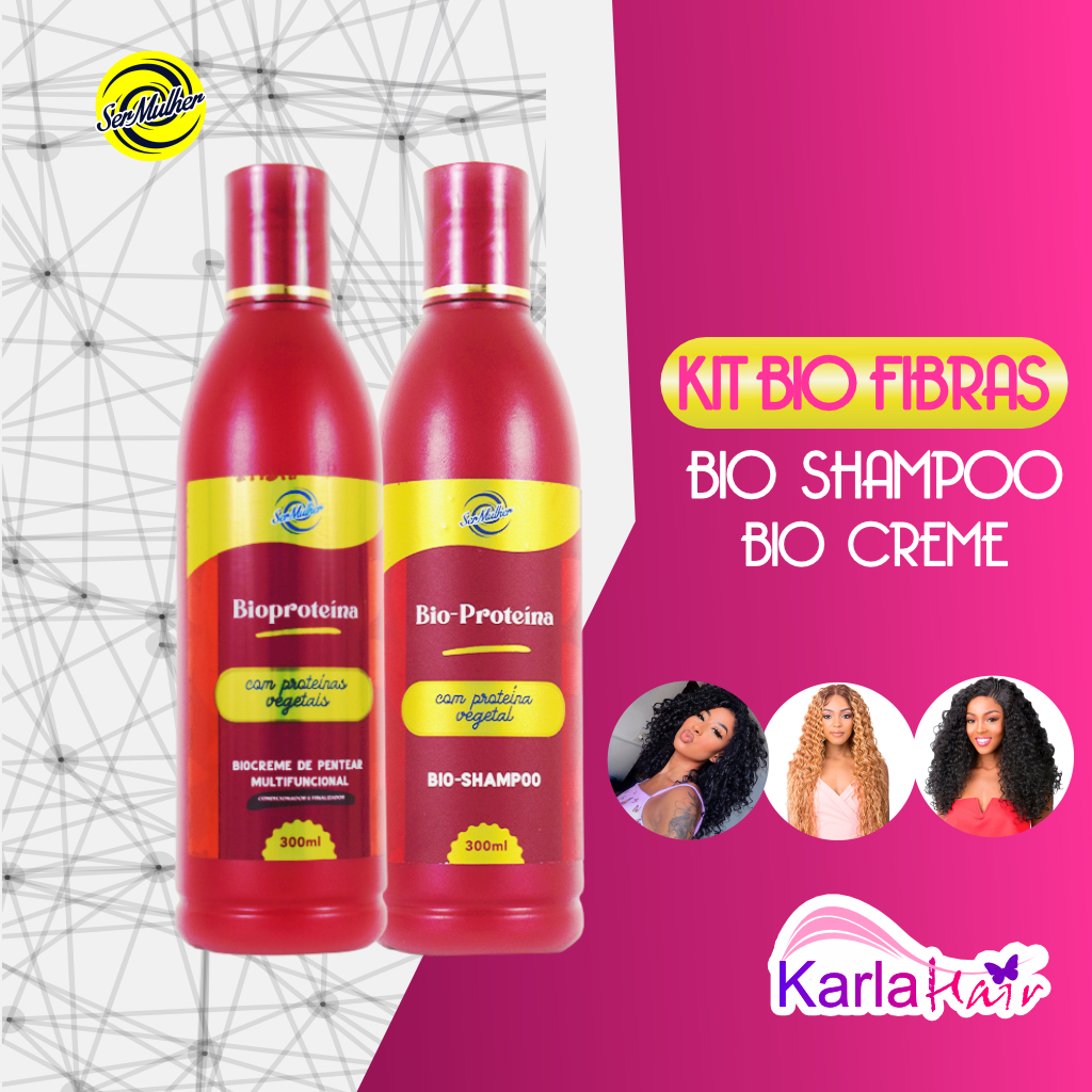 BIO SHAMPOO E BIO CREME CONDICIONADOR SER MULHER PARA FIBRAS BIO FIBRAS ...