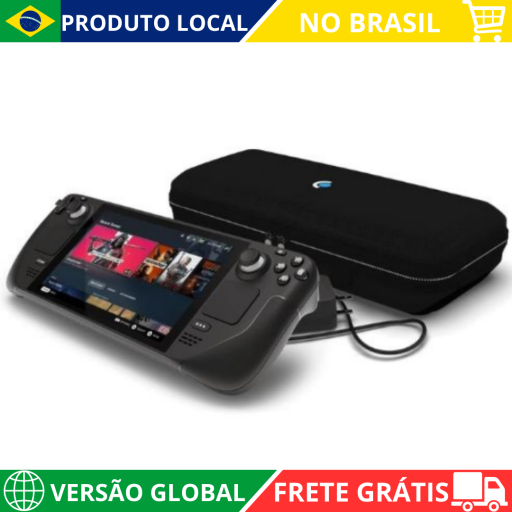 Steam Deck 64GB VALVE 7" HD Touch com Wi-Fi/Bluetooth / Preto LACRADO
