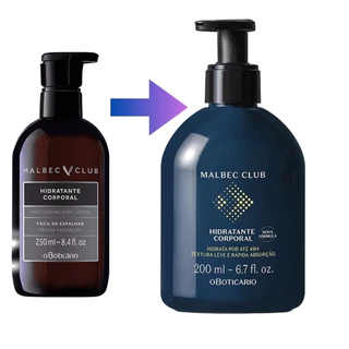 HIDRATANTE CORPORAL CREME CORPO MALBEC CLUB MASCULINO BOTICÁRIO 200ml