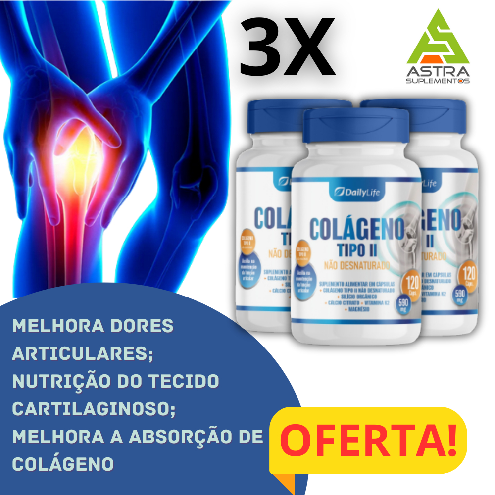 Kit 3X Colágeno Tipo 2 Daily Life Para Articulaçoes, Coluna, Joelho, e ...