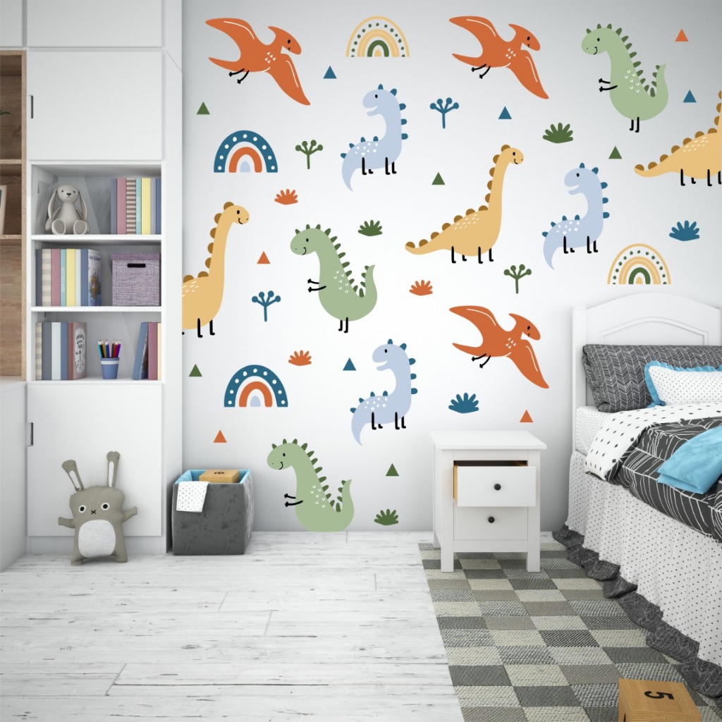 Kit Adesivo de Parede Dinossauro Decoração Quarto de Menino - Adesivo ...