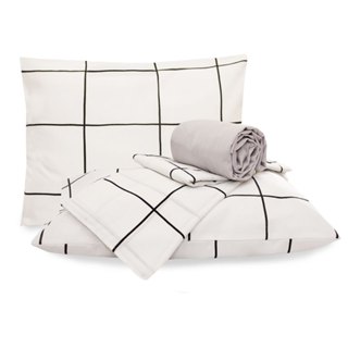 Lençol cama queen com elástico algodão percal 150 fios toque