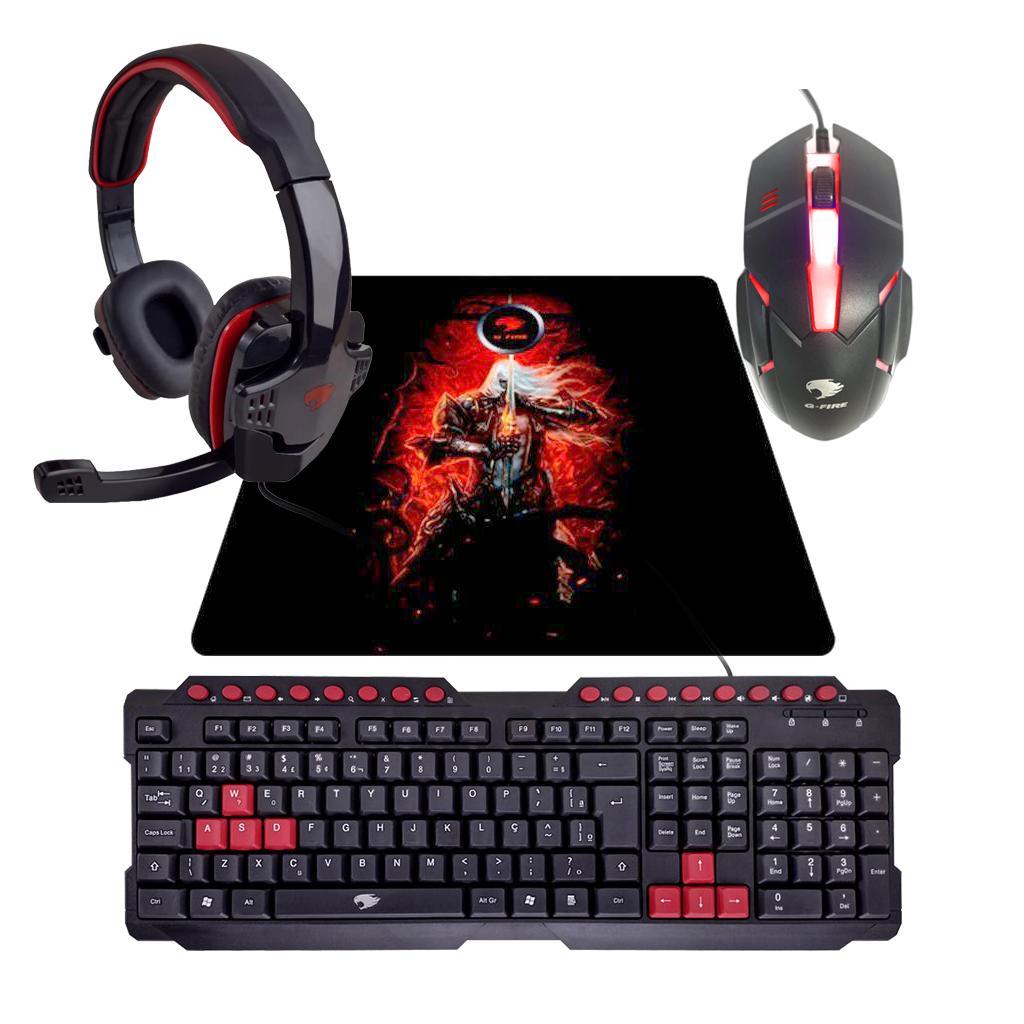 Kit Gamer Teclado Mouse Headset Mouse Pad - XZONE GTC-02