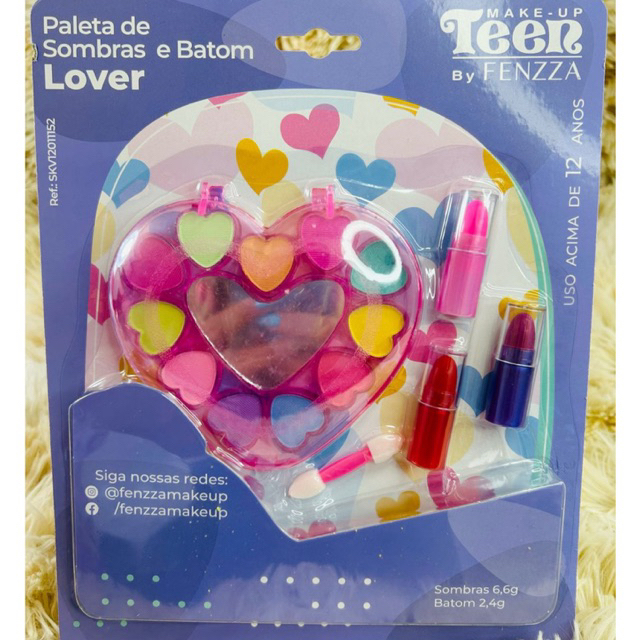 Paleta de Sombras Gloss e Batom Teenager Teen Fenzza infantil
