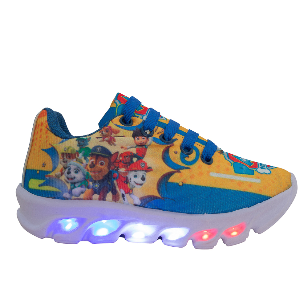 Tenis led luzinha infantil patrulha sales canina masculino