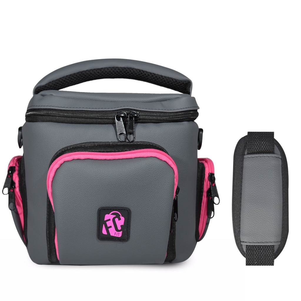 Bolsa Térmica Fitness Luxo Marmita Preto Cinza Lancheira Promoção