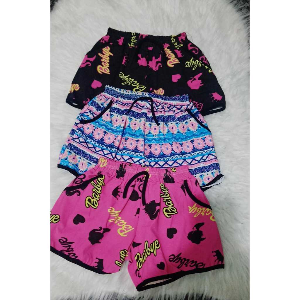 Short Infantil Menina Liso Estampado Com Elástico Moda Primavera