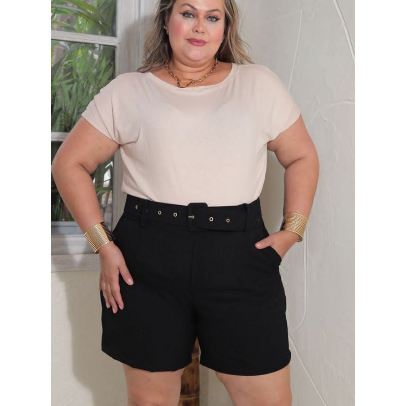 SHORTS ALFAIATARIA LINHAO PLUS SIZE