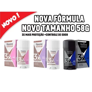 Novo Rexona Clinical com KIT 2 ou 3 Desodorante 58g - Escolha a fragrância