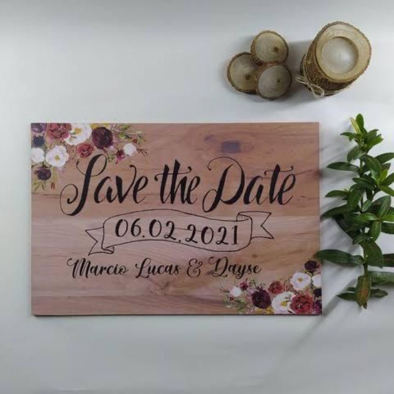 Placa Decorativa Casamento Pré Wedding Save The Date