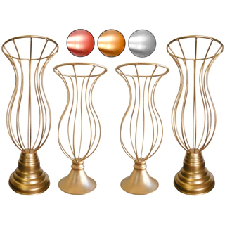 4 Vasos Armação 35cm E 30cm Para Pedrarias ou Pérolas Decoração Luxo Kit Festa