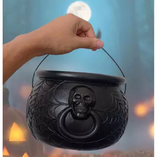Caldeirão de Bruxa Grande Decoração Halloween Plástico Doces ou travessuras