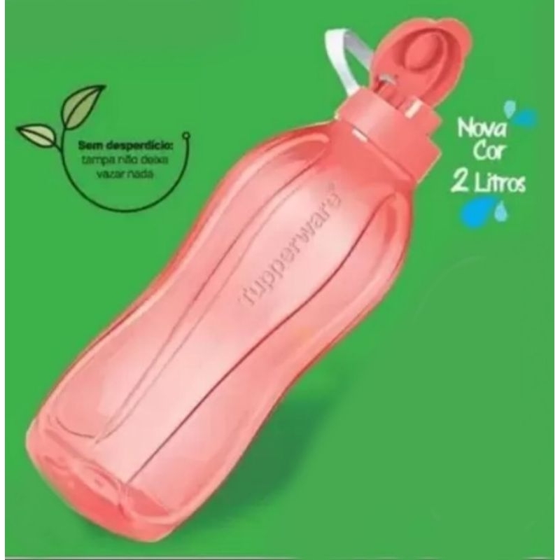 Tupperware Garrafa Eco Tupper Plus 2 Litros Rosa Soft | Shopee Brasil