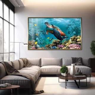 Quadro Decorativo GRANDE Alta Resolução Para Sala Quarto Escritório Quadro Tartaruga