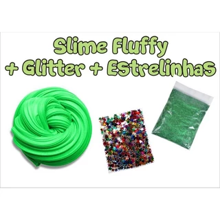 Slime fluffy pote 145 ml mais gliter 1estrelinha Hoje leva uma surpressa