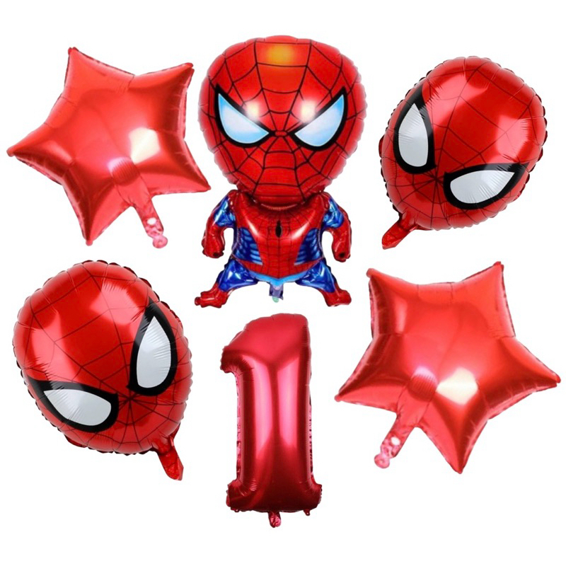 kit C/5 Balões Metalizado Homem Aranha+Balão Número 30Cm | Shopee Brasil