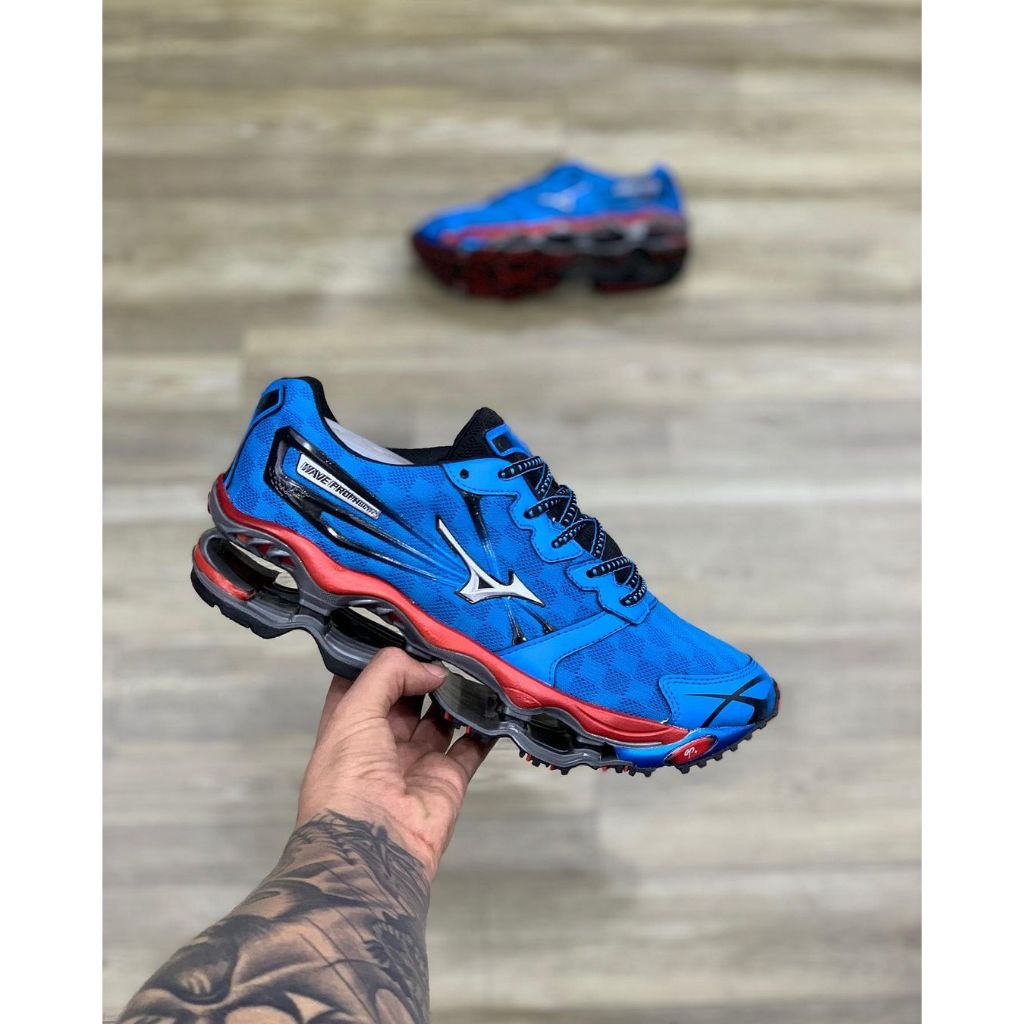 Mizuno prophecy 2 store azul e vermelho