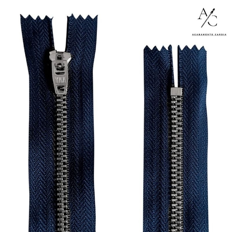 Zíper Jeans Niquelado Algodão e Poliéster 50/50% 010 unidades