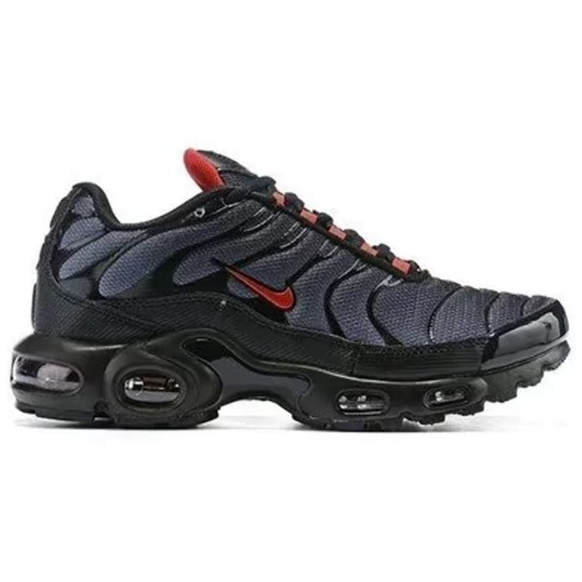 Tênis Esportivo Air Max TN Plus Black Gradient Red Premium , Unissex , Alta Qualidade , Corrida , Caminhada , Dia a Dia Confortável , 1° Linha